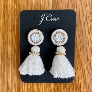 J. Crew Beaded Tassel Stud Earring NWT